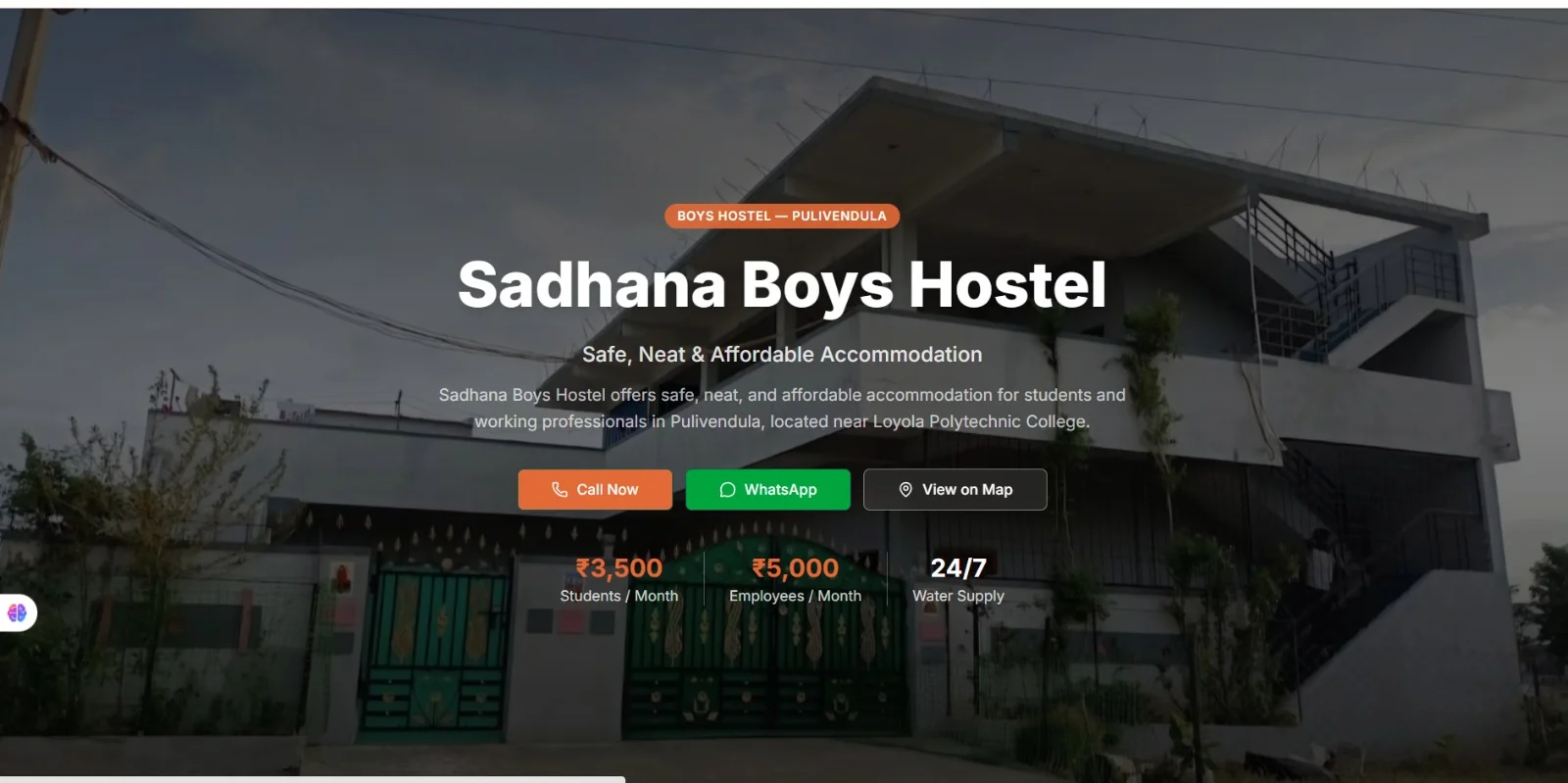 Sadhana Boys Hostel view